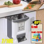 Poubelle murale pliable blanche 7L salle de bain