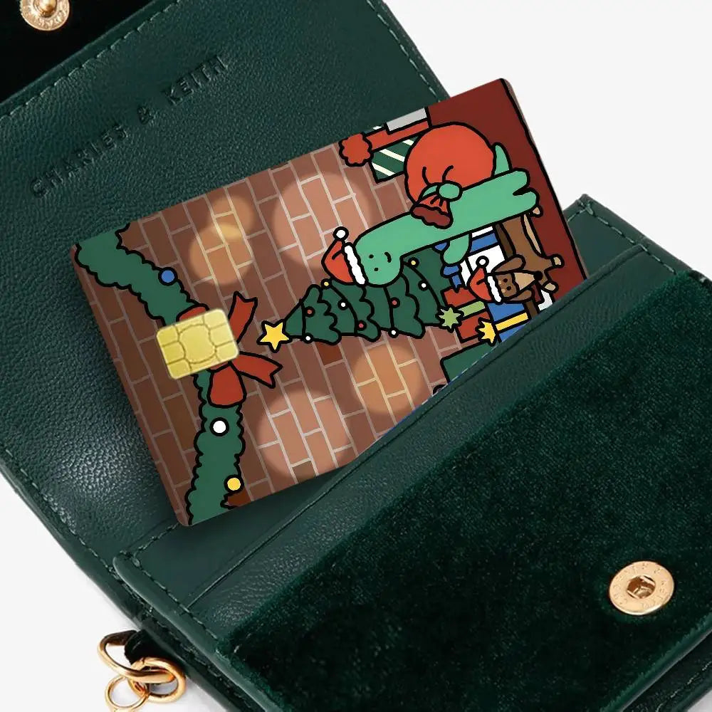 protection carte bancaire autocollant dessin animé crocodile motifs abstraits waterprooche réutilisable