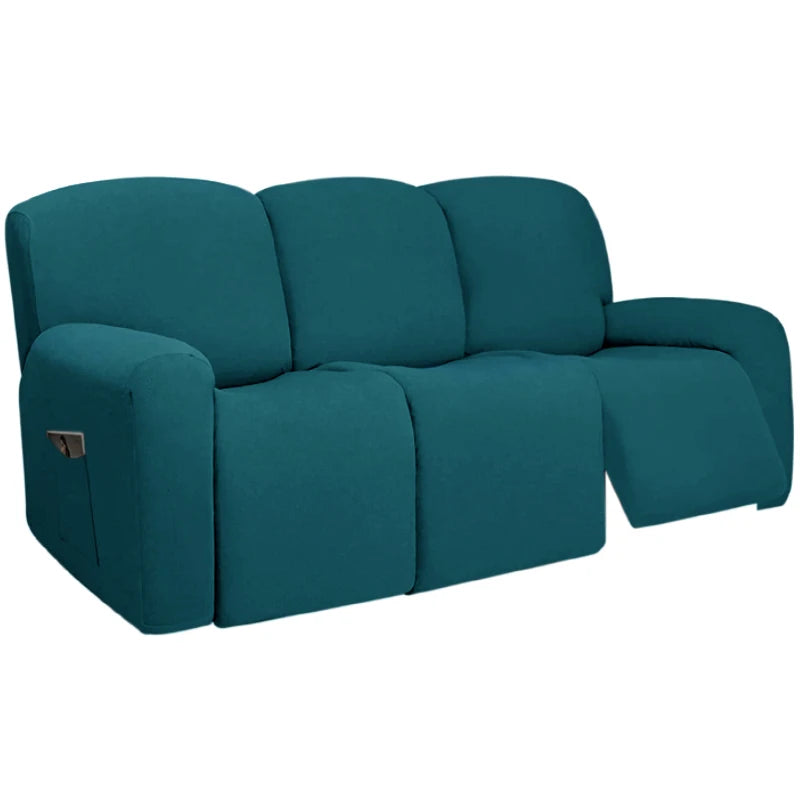 housse canapé inclinable fauteuil polyester lavable moderne élastique gris foncé doux poche rangement summer