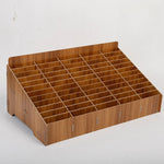 boîte rangement bois naturelle moderne grilles divisées bijoux accessoires rose marron minimaliste