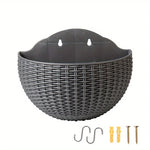 paniers suspendus tissés gris marron orange bleu moderne drainageextérieur