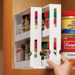 étagère épices rotative blanche moderne niveaux réutilisable fixations adhésives condiments médicaments kitchen organizers