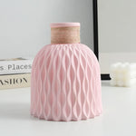 vases décoratifs blanc beige gris rose motif ondulé corde jute moderne