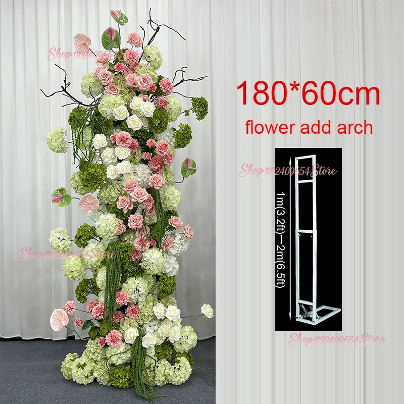 Architectures décoration florales artificielles blanches roses vertes romantiques occasionnelleextérieur mariage anniversaire