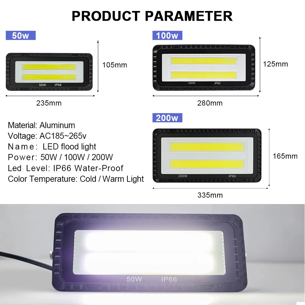 lampe led sol moderne noire ip66 235mm 105mm 280mm 125mm 335mm 165mm câble