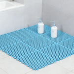 tapis salle bain blanc bleu turquoise vert gris jaune rose moderne minimaliste petits trous