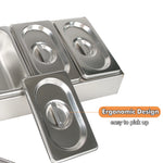 station garniture acier inoxydable 304 couvercle silicone stockage ingrédients pizza moderne rangement professionnel étanche