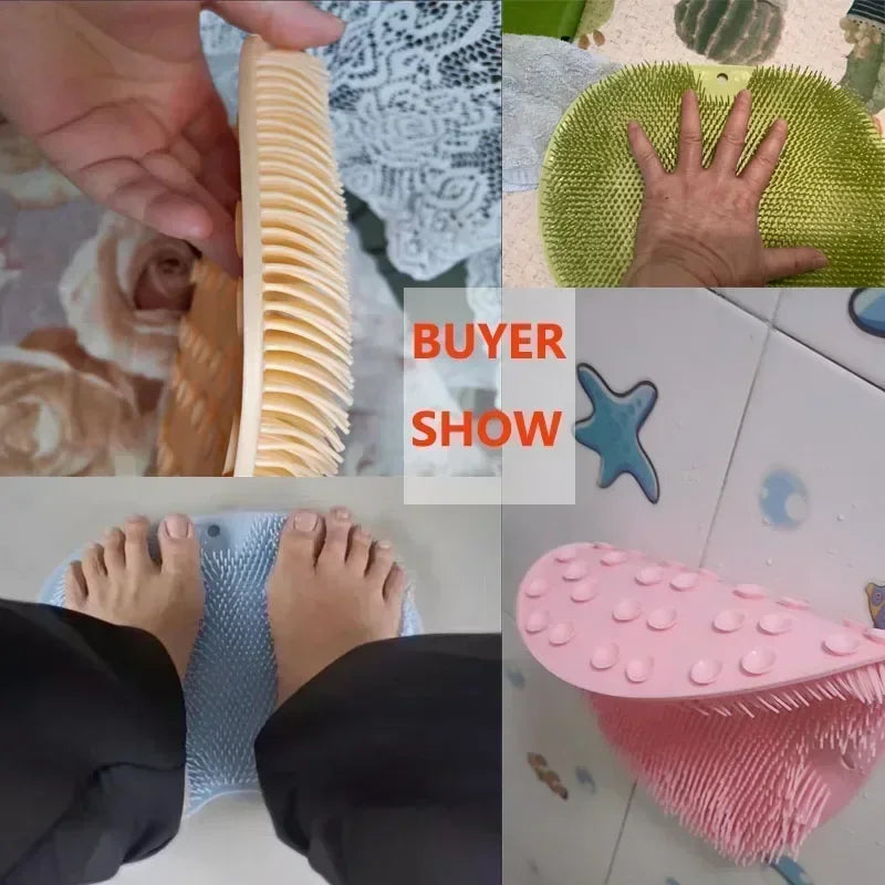 brosse pieds rose exfoliante antidérapante douche massage relaxante easy clean