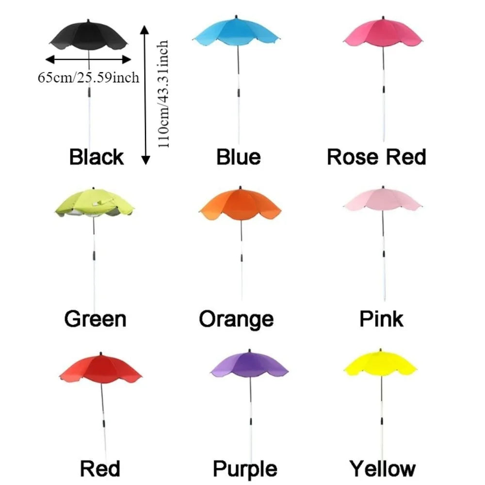 parasol télescopique réglable protection uv plantes pot fibre végétale noir bleu rose rouge vert