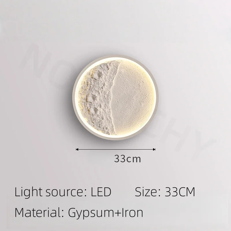 lampe murale blanc plâtre lunaire minimaliste éclairage led moderne fixée mur 2000 82000 lumens