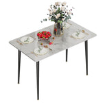 table manger marbre moderne rectangle gris noir beige pieds métal minimaliste 120cm 70cm