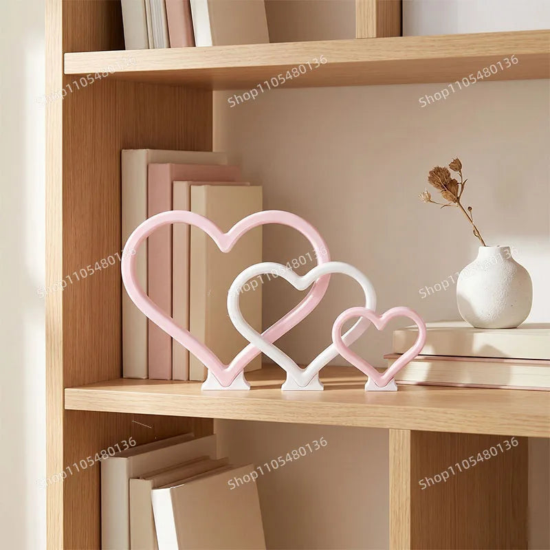 décoration murale cœur rouge blanc moderne minimaliste romantique adhésif