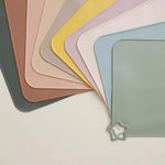 tapis sol silicone opaque moderne beige rose gris jaune vert bleu respectueux environnement