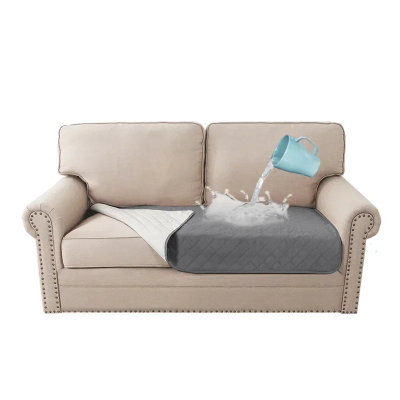 coussin protection canapé imperméable tissu microfibres beige clair quilté moderne lignes diagonales