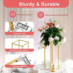 supports fleurs dorés modernes décoration mariage événements élégants multifonctions vases présentoirs gâteaux pieds lampe