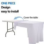 nappe table événementielle blanche 183x76cm polyester lisse classique mariage festivité