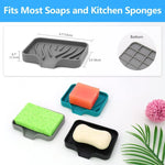 support savon silicone antidérapant moderne gris noir bleu facile nettoyer salle bain cuisine