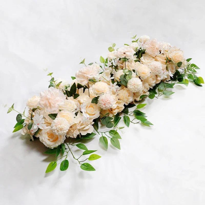 décoration murale florale artificielle arches romantique roses pivoines feuilles vertes mariage intérieur exposition