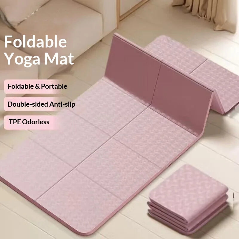 tapis yoga pliable rose corail motif géométrique moderne 80cm 183cm tpe FITNESS yoga maison