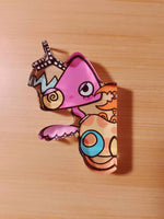 sticker table protection angle acrylique dessins animés yeux colorés sourires chapeaux accessoires violet rouge