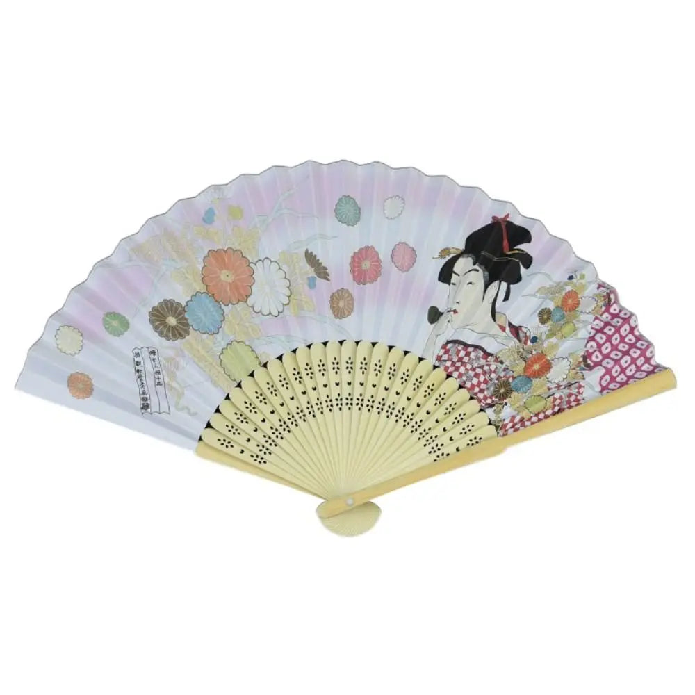éventails pliants traditionnels japonais paysages fleurs calligraphie bleu beige rouge