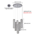 suspension lumineuse cristal moderne élégante 18cm 120cm 26cm 5cm blanc