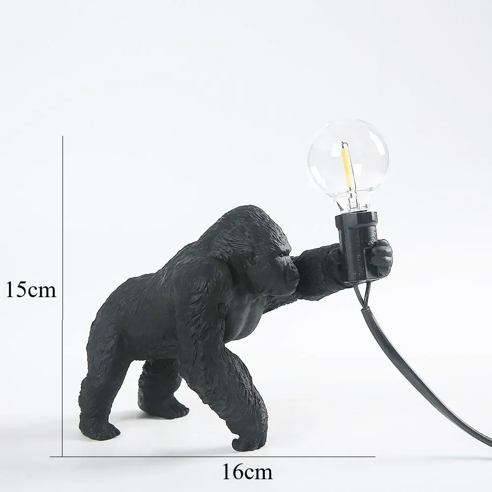 lampe poser gorille bronze noir blanc décoration intérieure moderne ampoules led câbles électriques certifiées