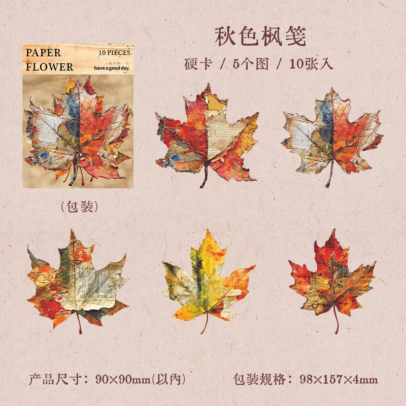fleurs papier multicolores imprimées artisanales motifs floraux feuilles papillon 90x90mm 10pcs