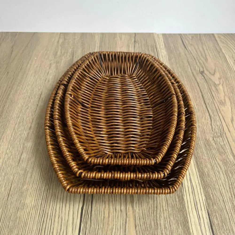 paniers rangement tressés rotin marron clair utilisation multiple réutilisable traditionnels opaques