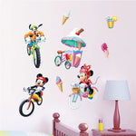 autocollant mural mickey minnie mouse dessin animé décoration chambre enfant sticker mur décoratif pvc