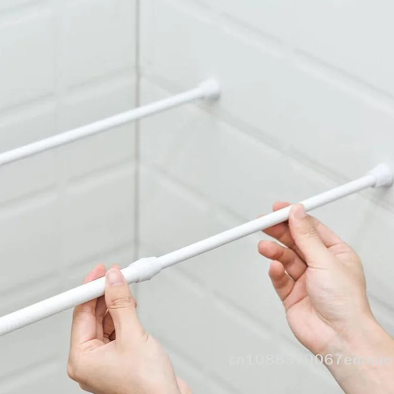 support mural extensible blanc clips adhésifs moderne sans perçage télescopique métal lisse