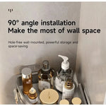 étagère angle salle bain adhésive noire moderne polyester réutilisable seule plaque murale