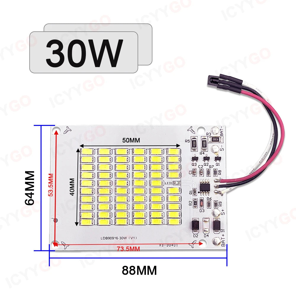 projecteur led jardin 100w 50w 30w télécommande éclairage extérieur moderne clips diodes blanc