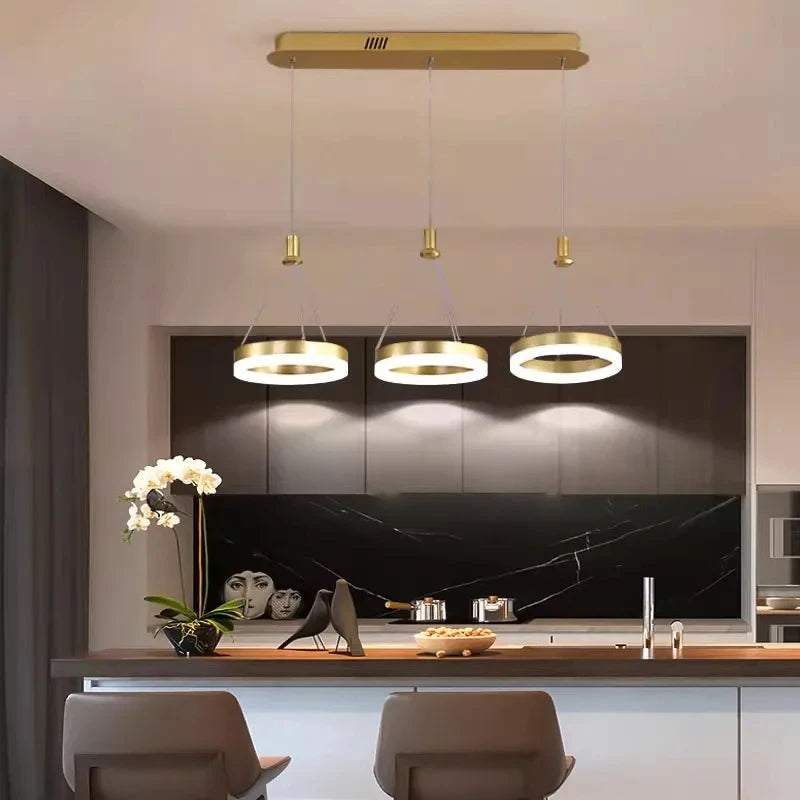 suspension lumineuse moderne or led table restaurant chambre
