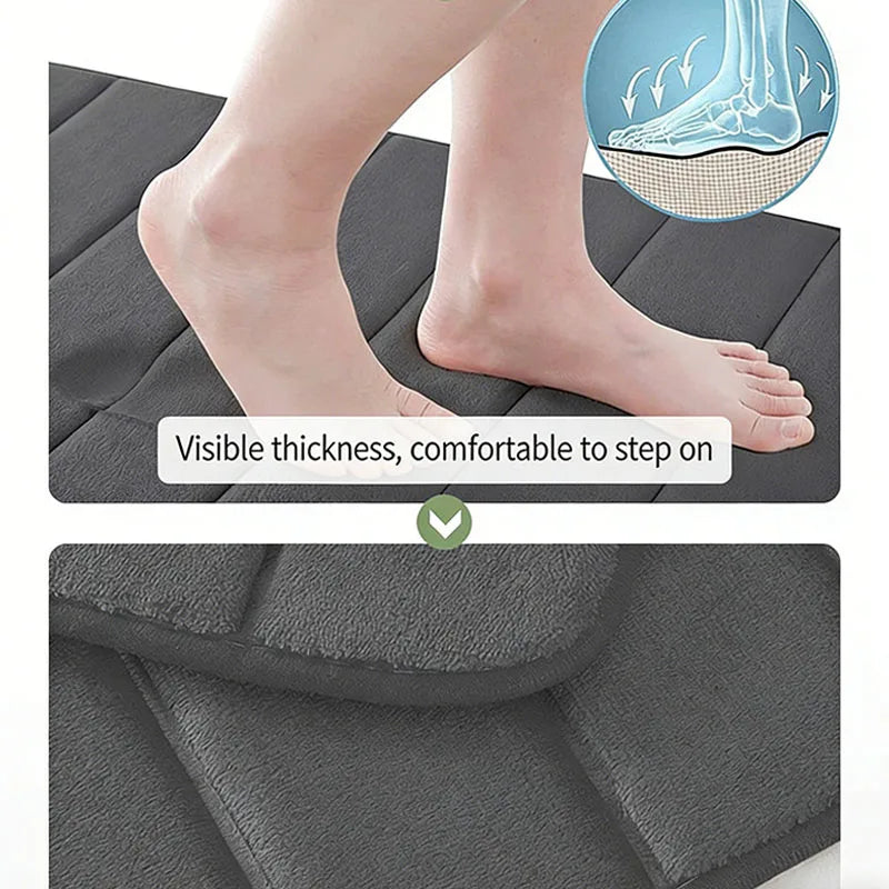 tapis toilette gris moderne antidérapant absorbant texture douce 50cm 40cm