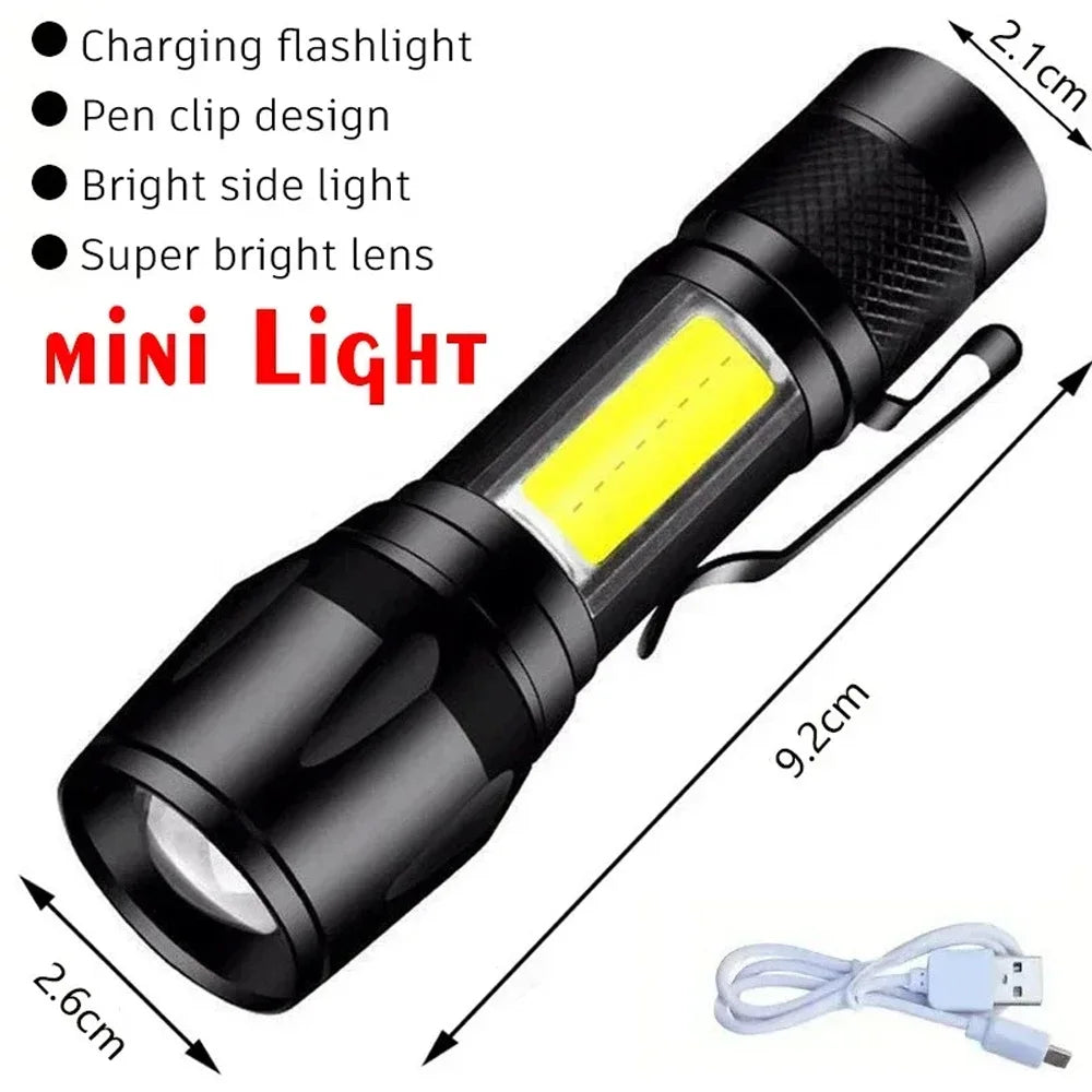 torche led rechargeable 2000lm anti choc affichage numerique lumiere intense campingurgence
