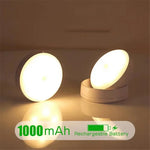 veilleuse nuit lampe led rechargeable aimant magnétique rotation 360 blanc moderne sensor motion detection