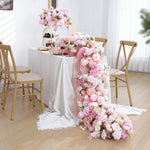 décoration mariage rose violet fleurs artificielles table arrangement floral événement romantique élégant