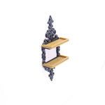 porte miroir vintage noir cache clef motif fleuri accessoire poupée baroque fixations