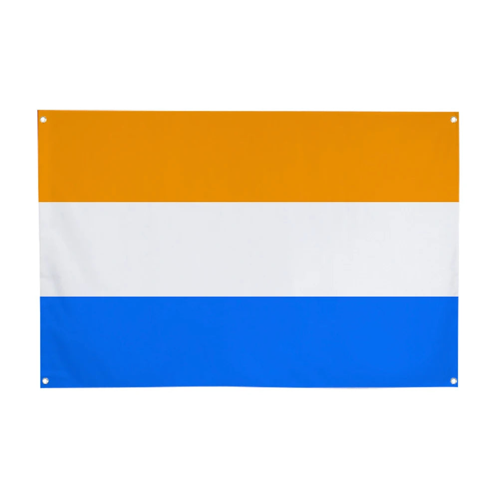 drapeau bannière historique orange blanc bleu rayures laiton décoration murale moderne polyester super tex