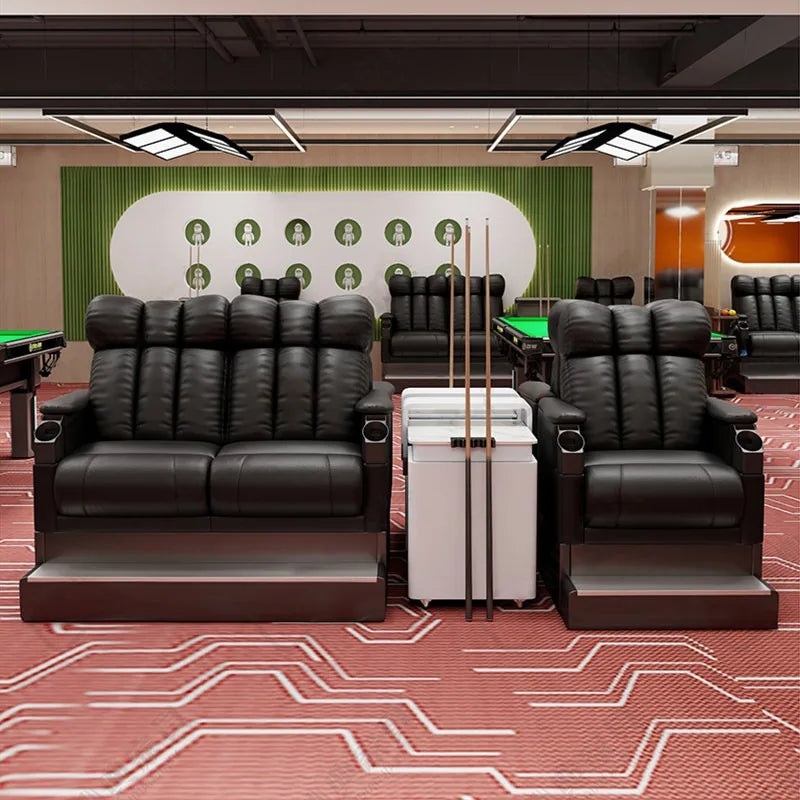 fauteuils cinéma noir simili cuir contemporain tablette intégrée porte gobelet porte papeterie