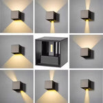 lampe murale led moderne étanche ip65 6w 12w noir blanc verre borosilicate