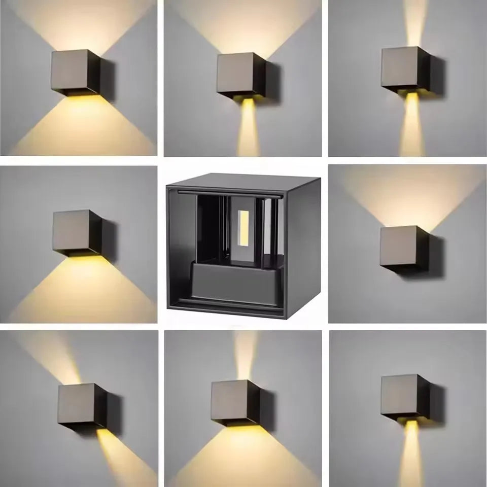 lampe murale led moderne étanche ip65 6w 12w noir blanc verre borosilicate