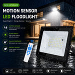projecteur led extérieur ip66 noir moderne 50w pir 120° beam angle aluminium