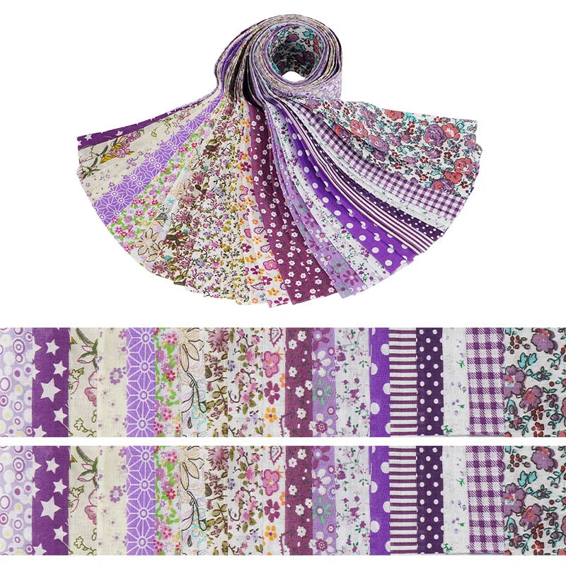 tissus imprimés vintage floral violet blanc motifs fleurs pois rayures carreaux 25cm 50cm 100cm