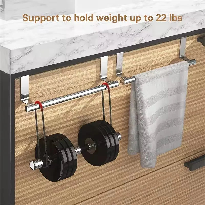 support serviettes acier inoxydable moderne rayures horizontales clips salle bains cuisine