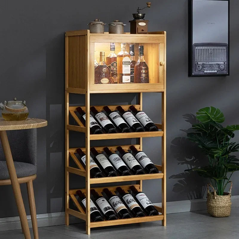 présentoir vin mural moderne étagères bois naturel bouteilles verre opaque 32x52x90cm