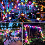 guirlande lumineuse led jaune or modes télécommande corde jute transparente