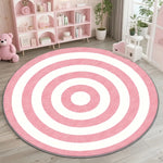 tapis rond moderne labyrinthe noir blanc multicolore 80cm 120cm anti dérapant salon chambre