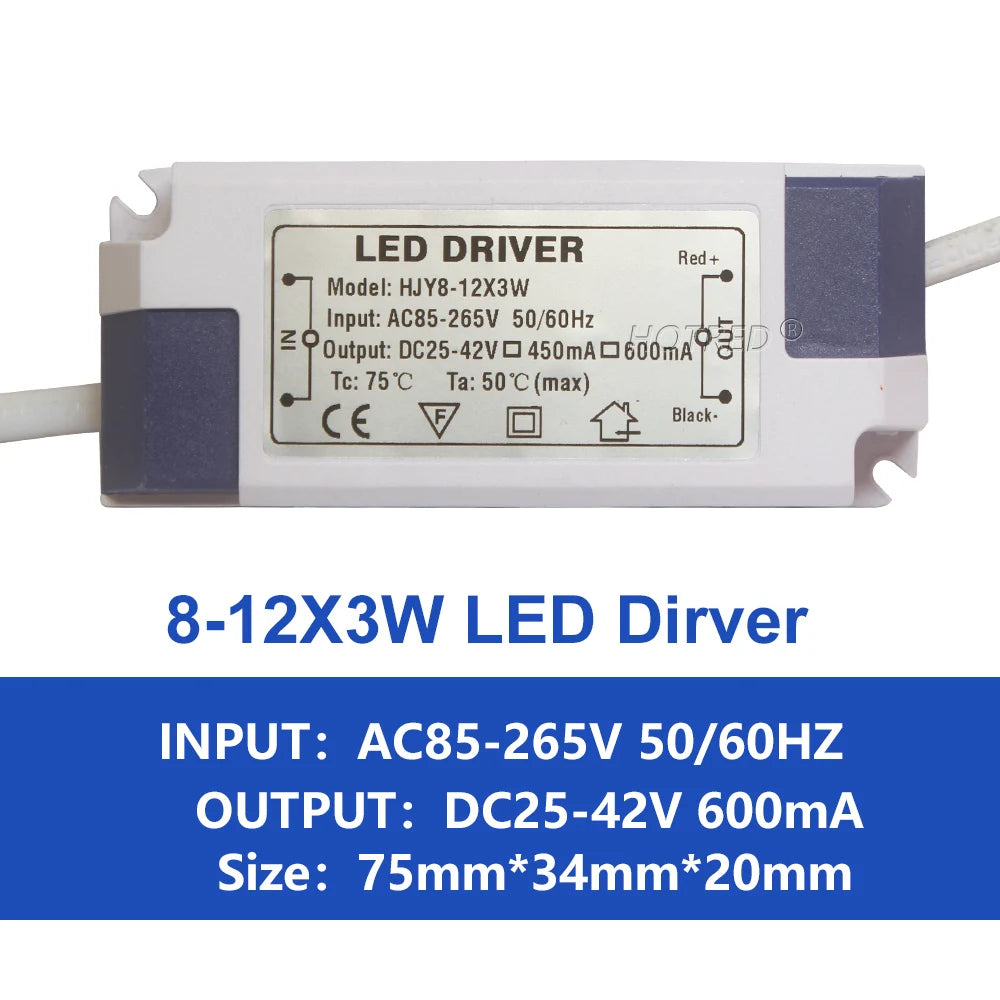 pilote led 600ma 3w 20w blanc moderne adhésif câbles certification rohs symboles sécurité